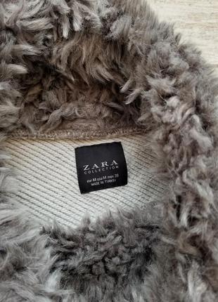 Кофта з хутряним коміром zara (m)5 фото