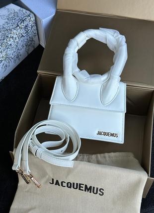 Сумка в стиле jacquemus le chiquito noeud bag white