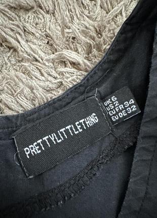 Комбинезон prettylittlething комбинезон-шорты однотонный чёрный кэжуал хлопок