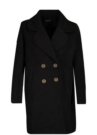 Черное двубортное пальто / черное пальто / черное пальто2 фото