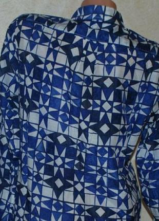 Блуза принтованая, удлиненная бренда next / 70% хлопок, 30% шовк / регулируемый рукав /8 фото