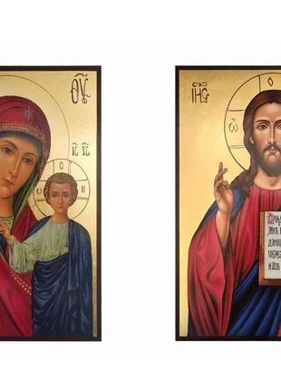 Вінчальна ікона казанська божа матір та ісус христос 20 х 26 см