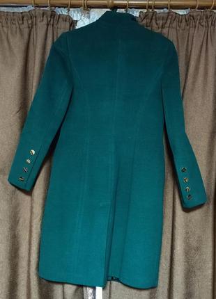 Демисезонное пальто прямого покроя (цвет изумруд) р. 46-482 фото