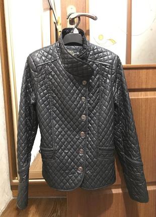 Стеганная демизесонная курточка куртка косуха фирмы gina bacconi италия3 фото