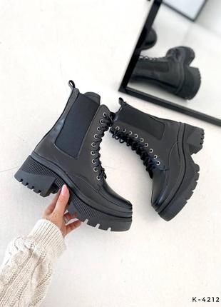 Натуральні челсі - harry, чорні, натуральна шкіра, демі/зима