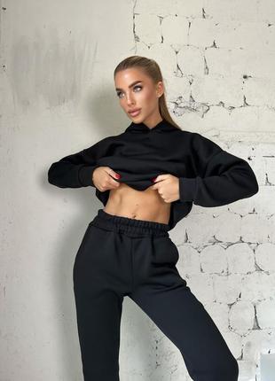 Теплий спортивний костюм на флісі. худі та штани. тёплый спортивный костюм на флисе. худи и джогеры2 фото