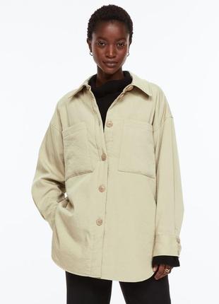 Куртка рубашка h&m оверсайз куртка тренд бежевая куртка рубашка скидки sale❤️❤️❤️