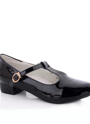 Черные лакированные туфли на каблуке для дефиле танцев2 фото