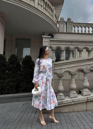 Сукня шифон люкс на підкладці плаття міді максі довга