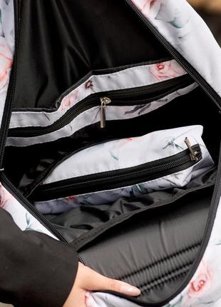 Женский рюкзак sambag brix pjt с цветочным белым принтом10 фото