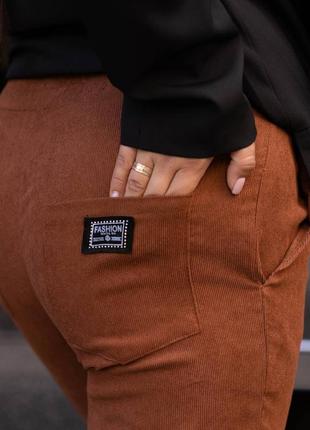 🔴 женские вельветовые брюки джогеры батал большие размеры10 фото