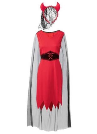 Сукня halloween s. чорт чортик чортеня диявол плаття жіноча карнавальний костюм хеллоуїн хелоуїн хеллоуін хелоуін хелловін хеллоувін george lidl