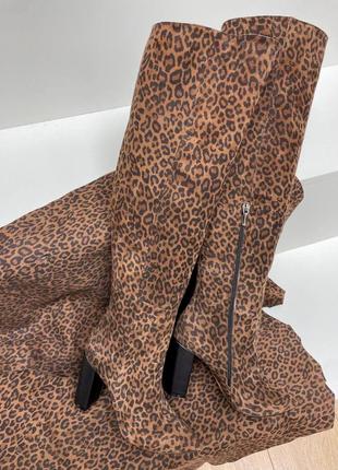 Эксклюзивные сапоги из итальянской кожи женские на каблуке капучино4 фото
