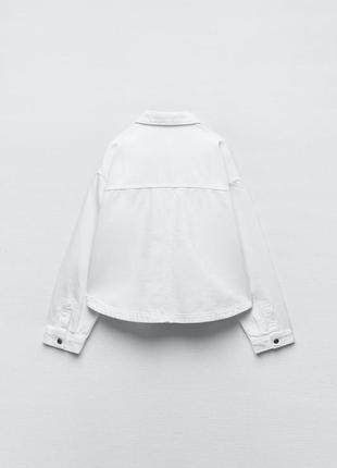 Куртка рубашка сорочка біла вітровка джинсова s m zara5 фото