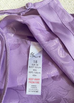 Платье атласное лавандовое в бельевом стиле атласное лиловая атласная ночная рубашка  bhs- xl5 фото