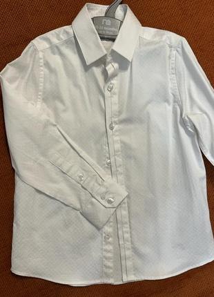 Біла сорочка рубашка з розумним гео-принтом next