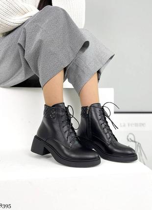 Женские кожаные ботиночки на байке или меху ✅5 фото