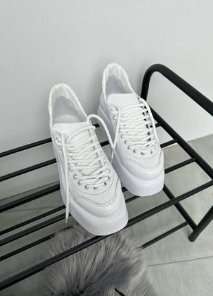 Трендовые кожаные кроссы новая коллекция 2023 🤩 цвет: белый