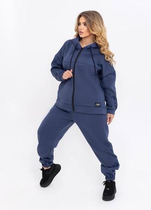 Женский спортивный костюм на флисе, модный спортивный костюм на флисе, прогулочный костюм, прогулочный костюм, теплый костюм на осень7 фото
