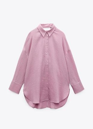 Zara oversize рубашка с узлом9 фото