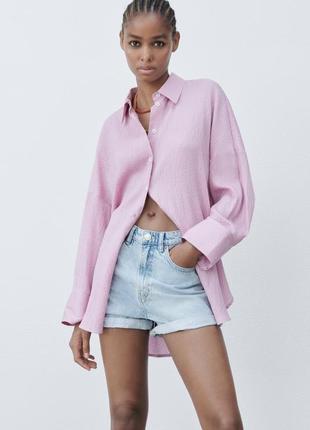 Zara oversize сорочка з вузлом1 фото