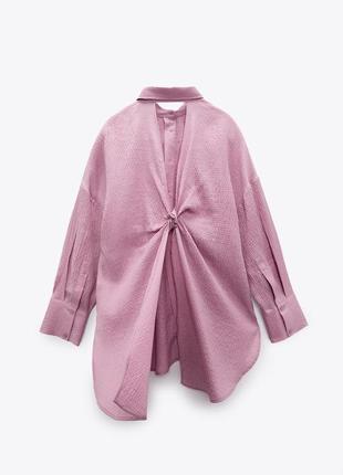 Zara oversize сорочка з вузлом6 фото