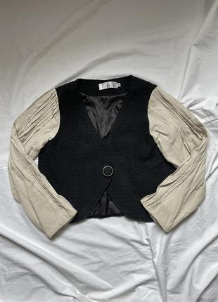 Укороченный пиджак черный делегировать черная