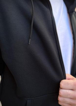 Мужской теплый зимний черный базовый спортивный костюм кофта + штаны3 фото