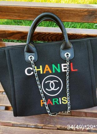 Женская сумка шоппер женская сумка текстиль в стиле chanel сунель9 фото