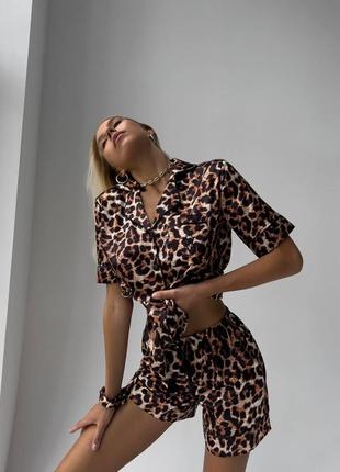 Леопардовая пижама шортиками пижама на подарок