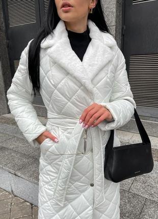 Пальто женское стеганое теплое, зимнее, осеннее, премиального качества фабричное, брендовое5 фото