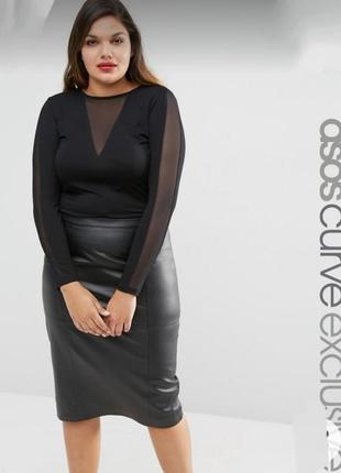 Топ/лонгвист от asos с v вырезом и вставками на рукавах.2 фото