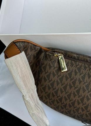 Бананка premium michael kors mott pebble bum bag brown2 фото