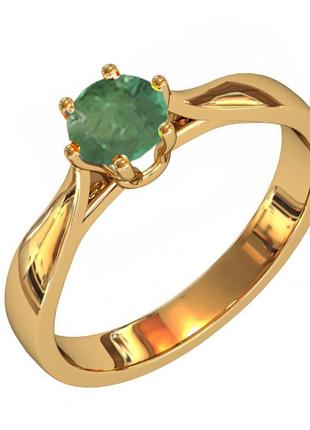 Золотое кольцо с изумрудом 0,40 карат1 фото