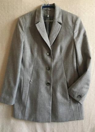 Базовый серый пиджак тонкой шерсти классика1 фото