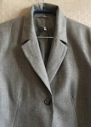 Базовый серый пиджак тонкой шерсти классика4 фото