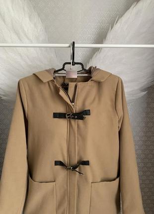 Пальто укорочене жіноче полупальто розмір m l з капюшоном осінь весна2 фото