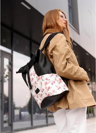 Жіночий рюкзак рол sambag rolltop x принт «flowers»
