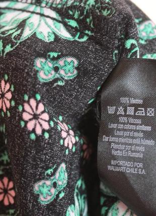 Черные в цветочный принт легкие натуральные шорты свободного кроя, шортики вискоза 50-52 р.5 фото