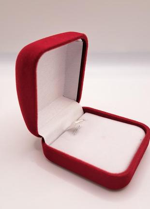 Ювелірна подарункова упаковка футляр коробочка для набору кулон сережки квадрат оксамитовий2 фото