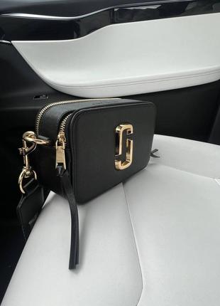 Женская сумка marc jacobs logo black gold3 фото