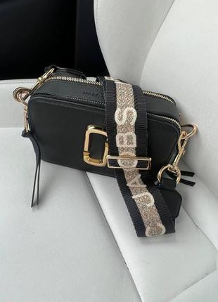 Женская сумка marc jacobs logo black gold8 фото