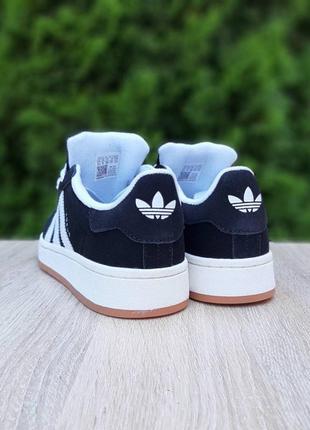 Adidas campus чорні з білим3 фото