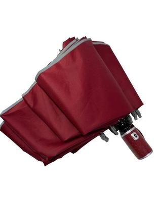 Женский складной зонт автомат зонт со светоотражающей полоской от bellissimo, красный м0626-34 фото