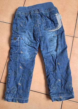 Зимние утепленные джинсы 98 см2 фото
