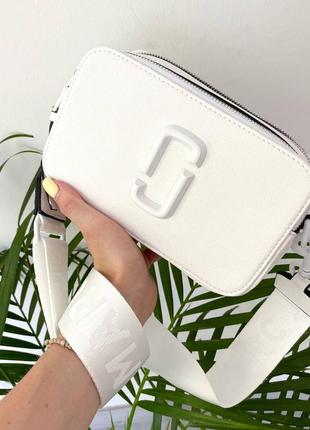 Жіноча сумка marc jacobs total white logo8 фото