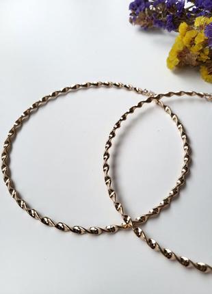 Сережки жіночі кільця великі 12 см без бренду золотисті5 фото