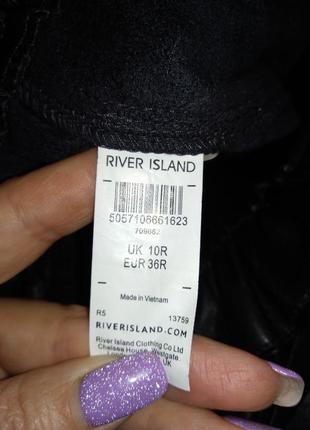 Черные брюки кежуал из искусственной кожи высокая посадка river island eur 36r uk10r7 фото