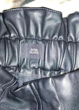 Черные брюки кежуал из искусственной кожи высокая посадка river island eur 36r uk10r6 фото