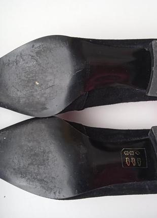 Замшевые туфли лоферы с острым носком 37р.5 фото